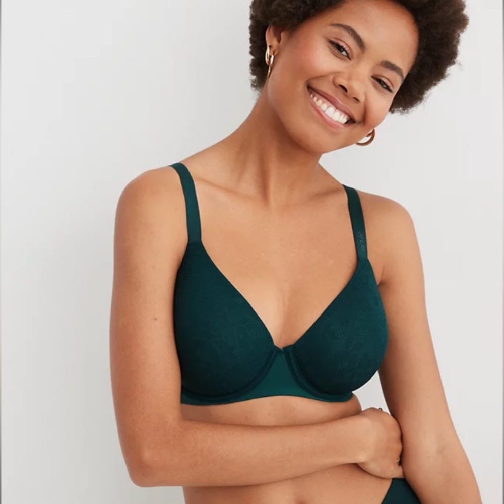 Aerie Full Coverage Lightly Lined Bra - Emerald Green